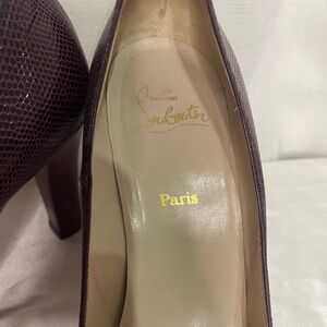 Christian Louboutin Dark Red Textured Heels